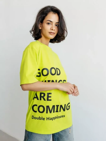 Футболка с принтом оверсайз летняя больших размеров OK