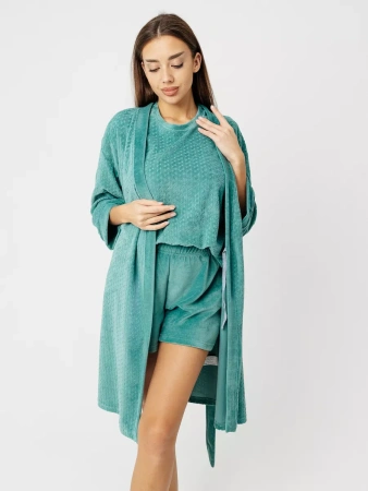 Халат женский велюровый с запахом