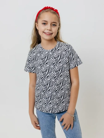 Футболка для девочки с принтом хлопок летняя пляжная