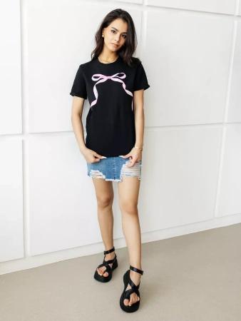 Футболка базовая хлопок с принтом больших размеров