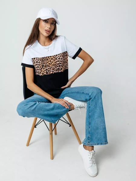 Футболка хлопок с принтом новогодняя больших размеров