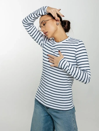 Лонгслив тельняшка большого размера джемпер