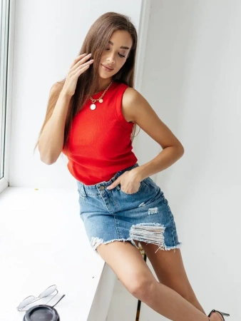 Топ под пиджак в рубчик спортивная майка