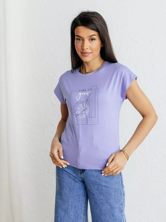 Футболка большого размера с принтом свободная нарядная