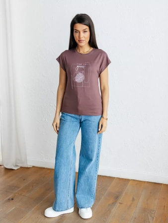 Футболка вискоза большого размера с принтом летняя