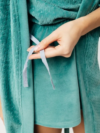 Халат женский велюровый с запахом