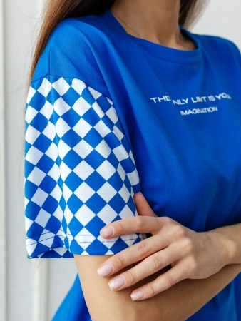 Футболка оверсайз с принтом длинная