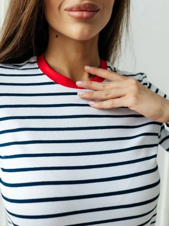 Лонгслив тельняшка большого размера джемпер