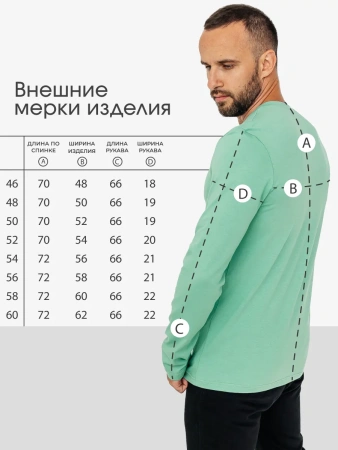 Лонгслив мужской с длинным рукавом больших размеров