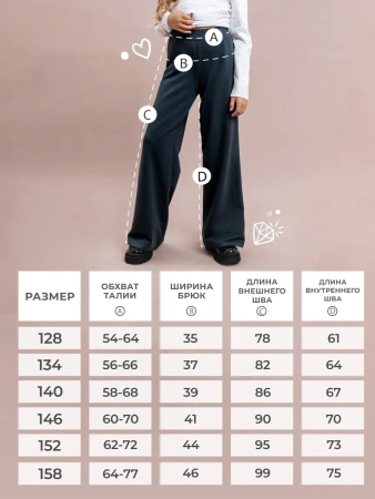 Брюки на девочку палаццо школьные