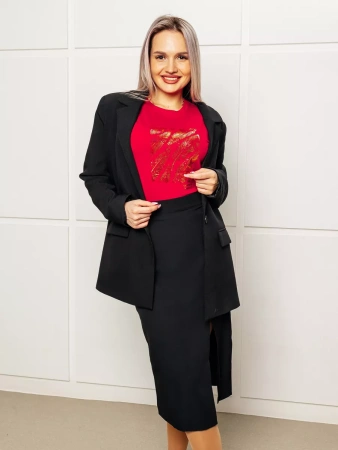 Футболка женская больших размеров с принтом нарядная