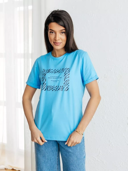 Футболка базовая хлопок с принтом больших размеров