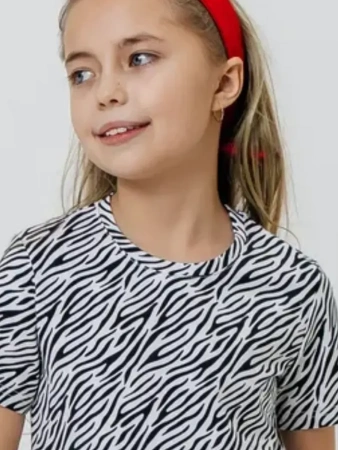 Футболка для девочки с принтом хлопок летняя пляжная