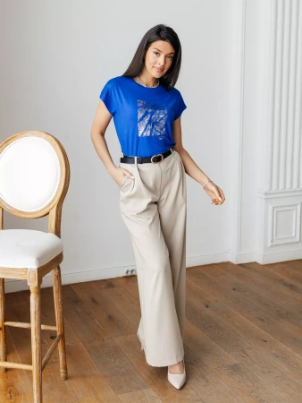 Футболка большого размера с принтом удлиненная нарядная