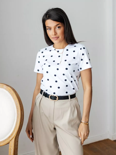 Футболка с принтом хлопок больших размеров новогодняя ФК561