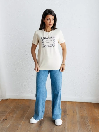 Футболка базовая хлопок с принтом больших размеров