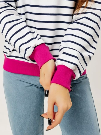 Кофта в полоску нарядная больших размеров джемпер