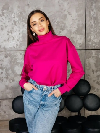 Джемпер женский с горлом свитер больших размеров дф539