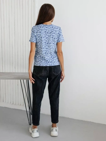 Футболка прямая с принтом хлопок больших размеров ФК561