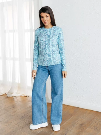 Лонгслив женский больших размеров с принтом дк571