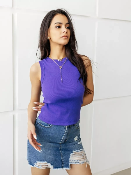 Топ под пиджак в рубчик спортивная майка МК558