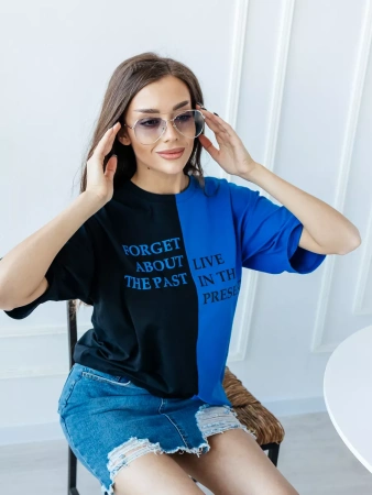 Футболка с принтом больших размеров спортивная ФК531