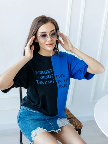 Футболка с принтом больших размеров спортивная ФК531