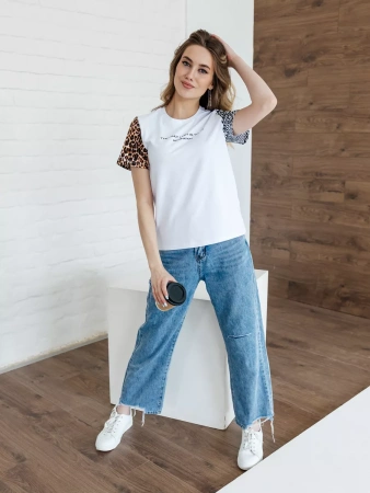 Футболка хлопок с принтом новогодняя больших размеров