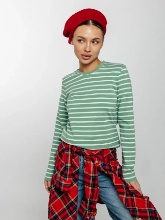 Лонгслив тельняшка большого размера джемпер