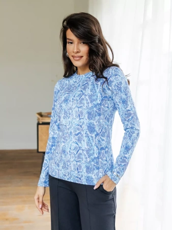 Лонгслив женский больших размеров облегающий с принтом дк571