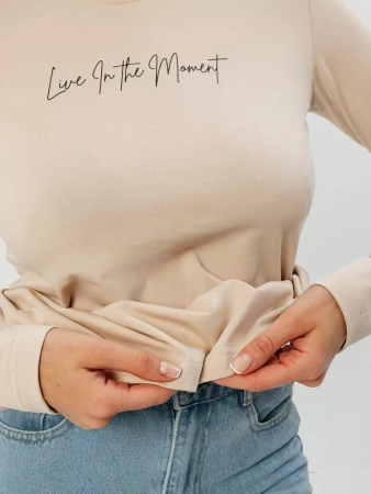 Лонгслив женский облегающий с принтом нарядный ДК589