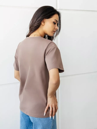 Футболка с принтом базовая хлопок имитация страз новогодняя