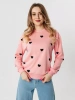 Свитшот женский с сердечками кофта больших размеров ДФ580
