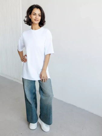 Футболка с принтом оверсайз летняя больших размеров PARIS