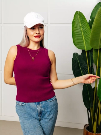 Топ под пиджак в рубчик спортивная майка МК558