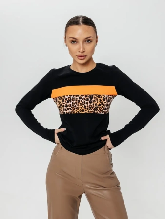 Лонгслив женский облегающий с принтом дк573