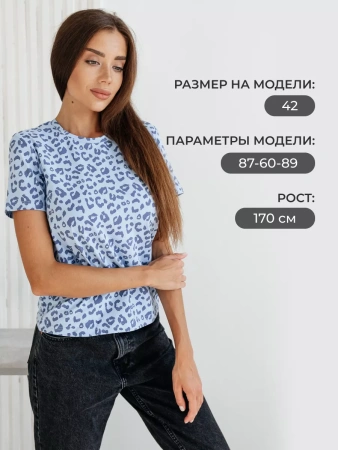 Футболка прямая с принтом хлопок больших размеров ФК561