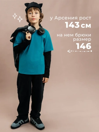 Лонгслив для мальчика подростка двойной рукав