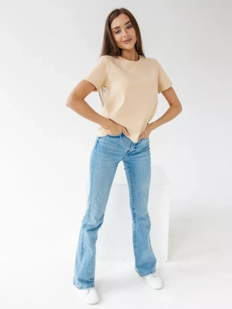 Короткая футболка приталенная одежда хлопок