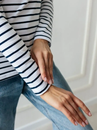 Лонгслив тельняшка большого размера джемпер