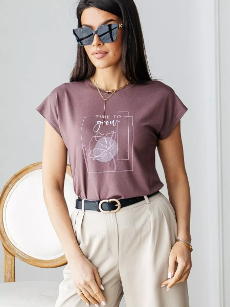 Футболка вискоза большого размера с принтом летняя