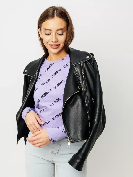 Лонгслив женский облегающий с принтом дк571