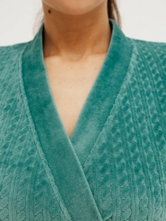 Халат женский велюровый с запахом