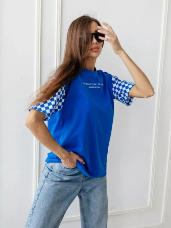 Футболка оверсайз с принтом длинная