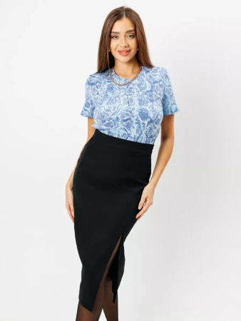 Футболка прямая с принтом хлопок больших размеров ФК561