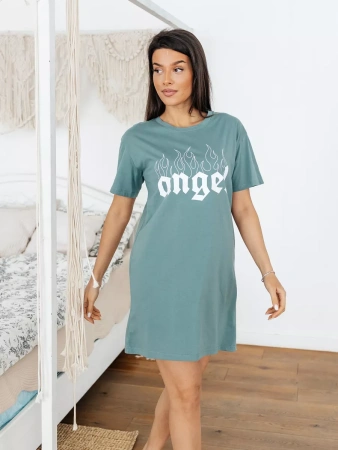 Хлопковая ночная сорочка с надписью