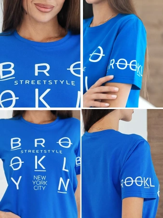 Футболка хлопок с принтом новогодняя больших размеров ФК562