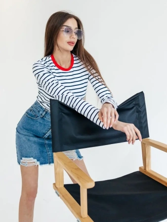 Лонгслив тельняшка большого размера джемпер