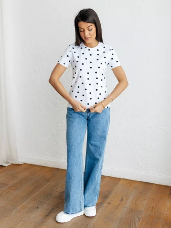 Футболка с принтом хлопок больших размеров новогодняя ФК561