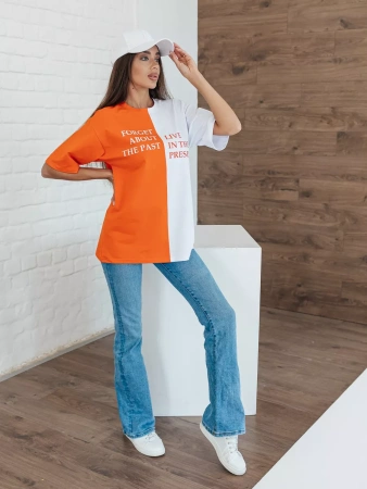 Футболка с принтом оверсайз больших размеров ФК531